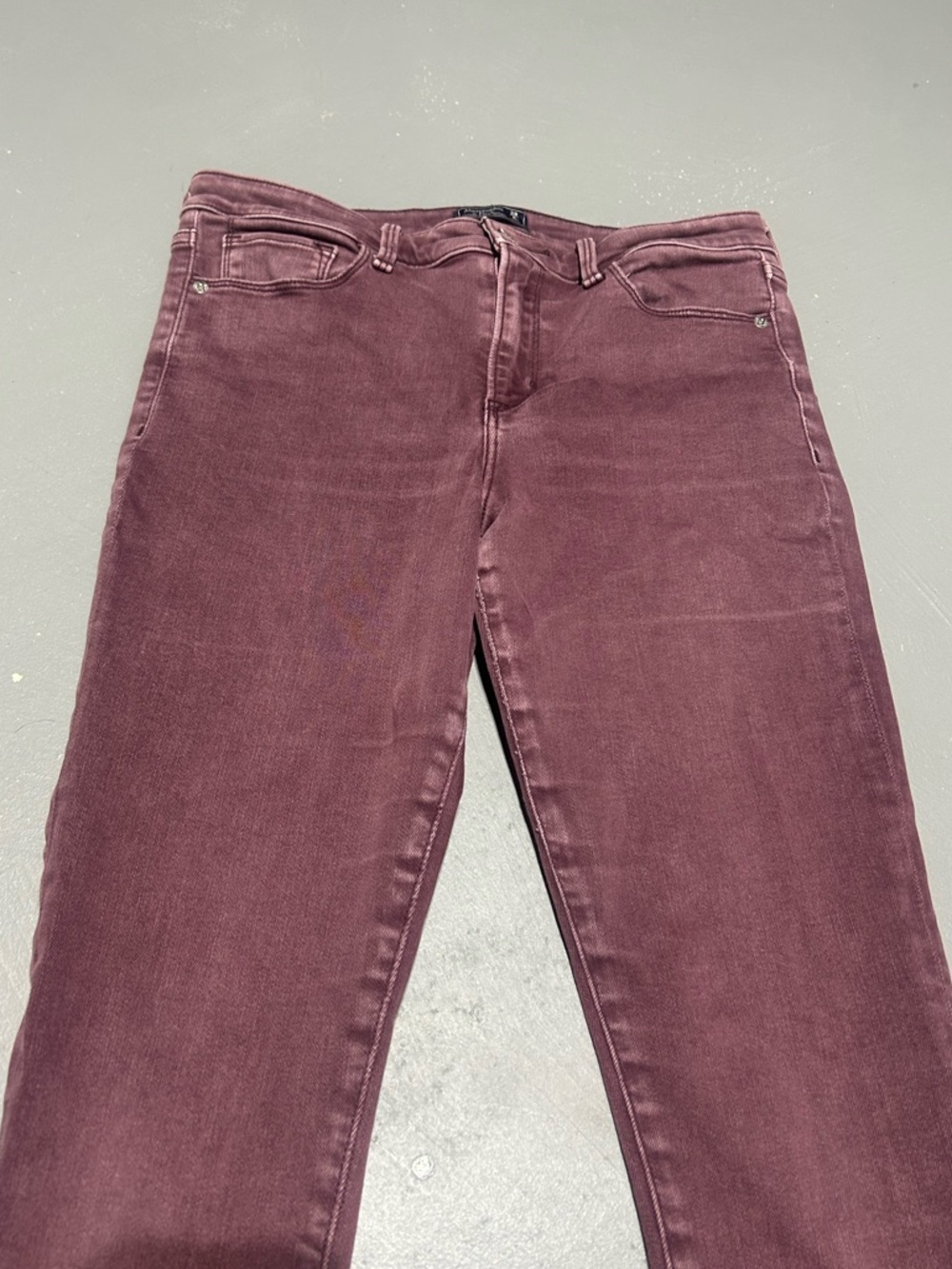 Abercrombie & Fitch Harper Super Skinny Plum / Burgundy Jeans (Women’s Size 6) - Picture 3 of 12